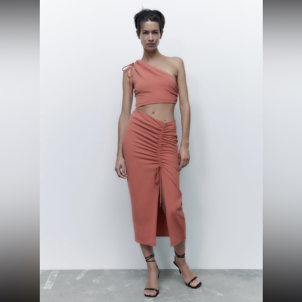 NWT ZARA draped asymmetric dress